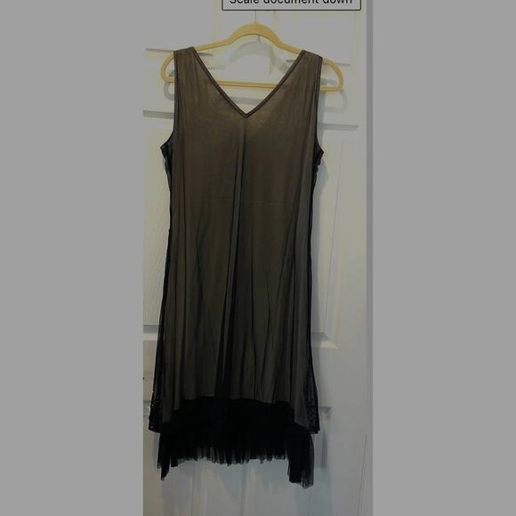 1920s V-neck Sleeveless Layered Beaded Mesh Black Flapper Dress  Size L# 50 - Picture 3 of 6